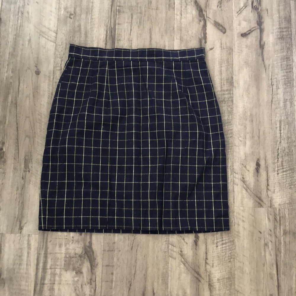 Plaid Blue and Yellow Skirt